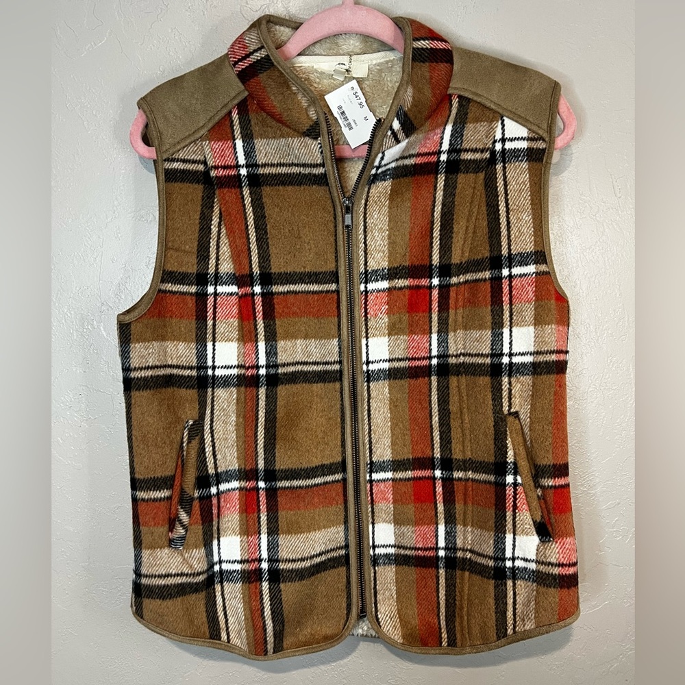 NWT Entro Plaid Vest Size Medium